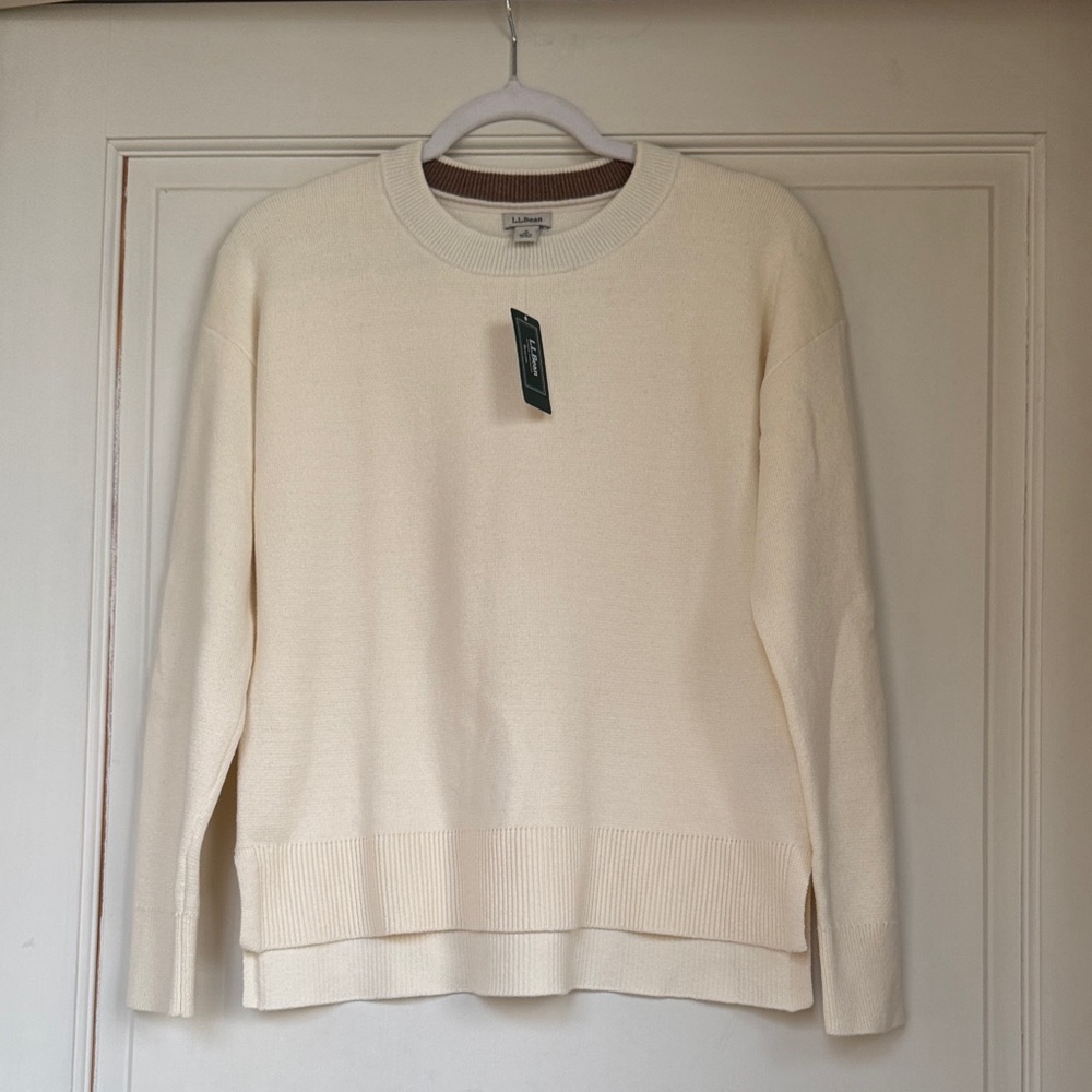 NEW With Tag Cotton And Cashmere Crew Neck Sweater By L.L.Bean